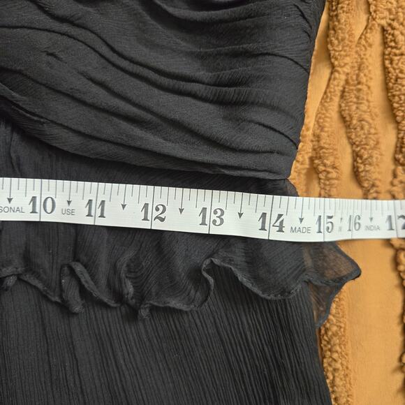 Amsale Womens Whimsigoth Romantic LBD Sheer Silk Babydoll Halter Midi Dress 10 - Picture 12 of 12